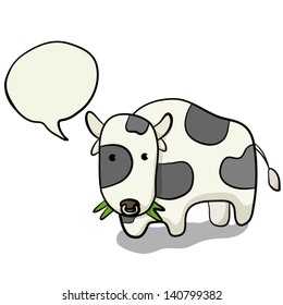 cow said / cartoon vector and illustration, isolated on white background.