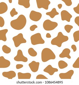 Cow sameless texture pattern. Spot background. Animal skin template. Vector design illustration.