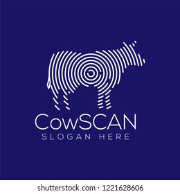 Cow Scan Technology Logo vector Element. Animal Technology Logo Template