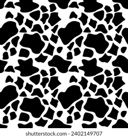cow seamless pattern black and white background
