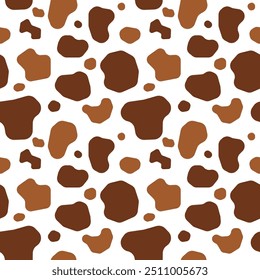 cow seamless pattern brown background