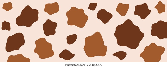 cow seamless pattern brown background