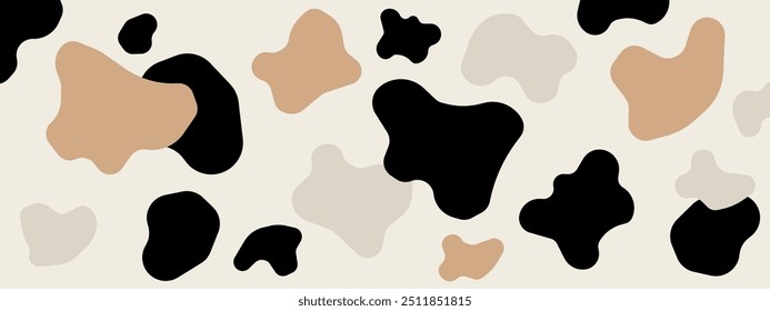 cow seamless pattern brown background