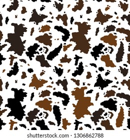 Cow seamless pattern - vector illustration graphics. Animal texture.