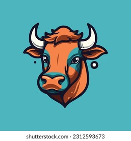 Cow shape mascot logo for beef products company