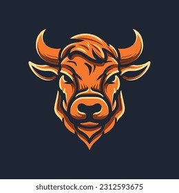 Logo de la mascota de la forma de vaca para la empresa de productos de carne de vacuno