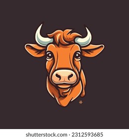 Cow shape mascot logo for beef products company