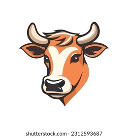 Cow shape mascot logo for beef products company