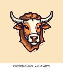 Cow shape mascot logo for beef products company