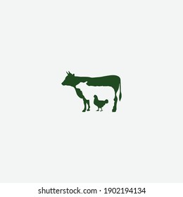 Cow, sheep and chicken farm graphic element Illustration templates
