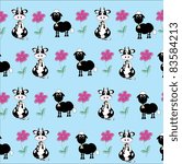 cow and sheep design background