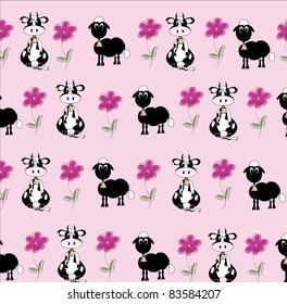 cow and sheep design background