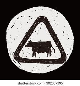 cow sign doodle