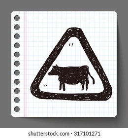 cow sign doodle