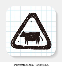 cow sign doodle