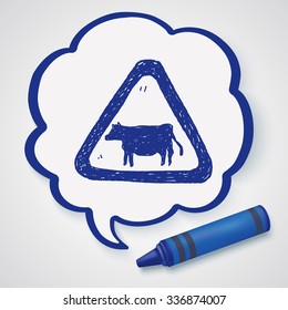 cow sign doodle