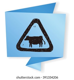 cow sign doodle