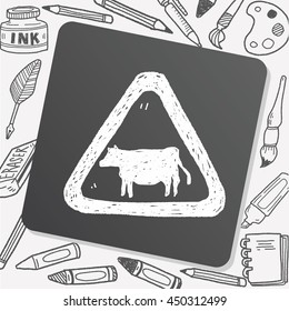 cow sign doodle