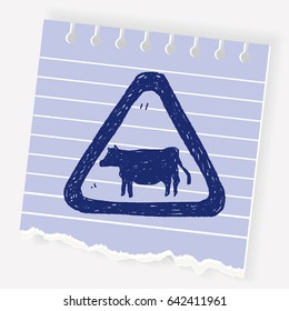 cow sign doodle