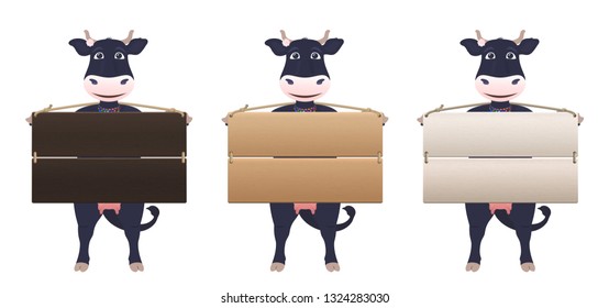 Cow with Signboard - 2 Sections