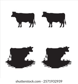 A cow silhouette for ads and project
