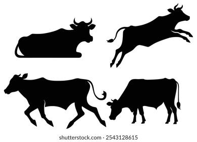 Cow Silhouette for Agricultural and Farm Design Projects