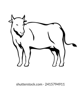 cow silhouette design. agriculture animal sign and symbol