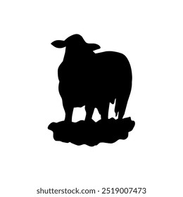 Cow silhouette design. Isolated cow silhouette on a white background. Vector illustration of a cow.