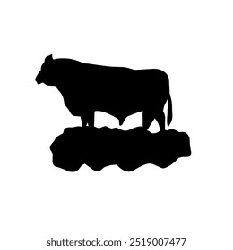 Cow silhouette design. Isolated cow silhouette on a white background. Vector illustration of a cow.