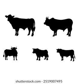 Cow silhouette design. Isolated cow silhouette on a white background. Vector illustration of a cow.