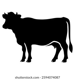 Cow silhouette Cow flat design