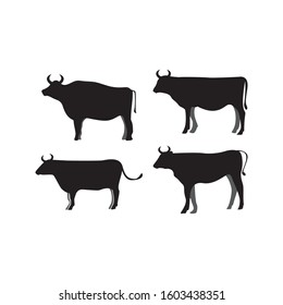 Cow silhouette icon design template vector isolated