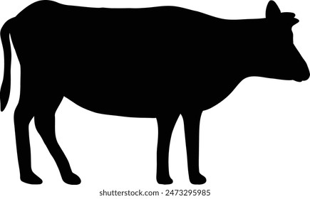 cow silhouette icon illustration editable vector