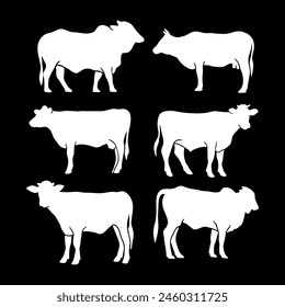 cow silhouette icon illustration isolated
