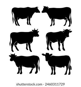 cow silhouette icon illustration isolated