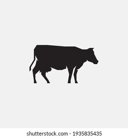 Cow silhouette icon. Cow logo.