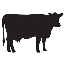 Cow Silhouette Icon Stock Vector