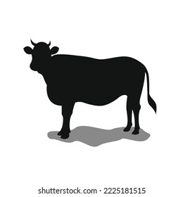 cow silhouette icon. vector illustration