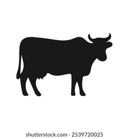 ilustração vetor ícone de silhueta de vaca isolada em um fundo branco