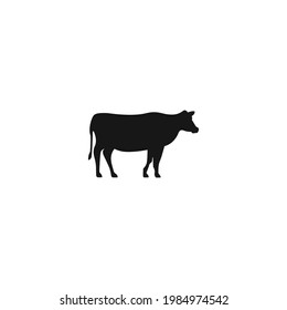 cow silhouette icon vector on a white background