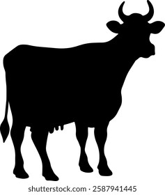 Cow silhouette illustration vector design.