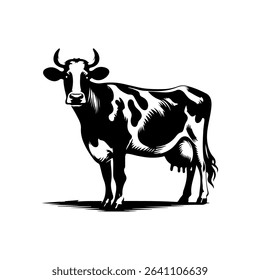 Cow silhouette shape vector design Stock Vector