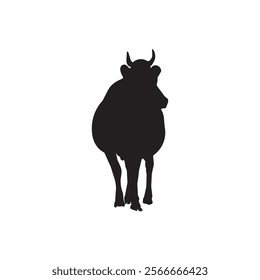 Cow silhouette symbol design illustration. Animal farm silhouette icon design, cow silhouette illustration. 