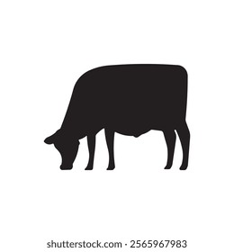 Cow silhouette symbol vector design illustration, cow logo illustration, standing animals vector design illustration. 