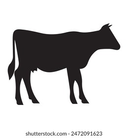 cow silhouette vector art illustration