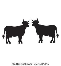 Diseño de Vector de silueta de vaca EPS