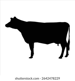 cow  silhouette vector icon on white background