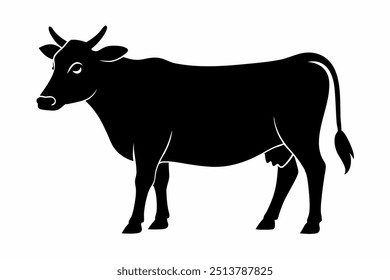 Uma ilustração de vetor de silhueta de vaca