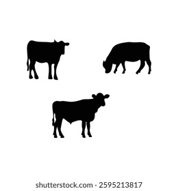 Cow   silhouette with vector of illustration