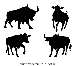 Cow Silhouette. Cow Vector Illustration. Cow Artwork.